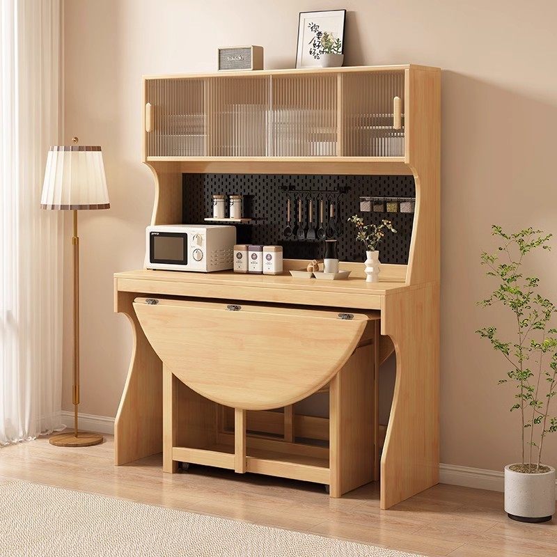 实木餐边柜餐桌一体高柜家用靠墙餐边柜收纳柜吧台柜带餐桌储物柜,电子元器件市场,电线扎带/束线带,淘宝优惠券,粉丝福利购,淘宝优惠卷