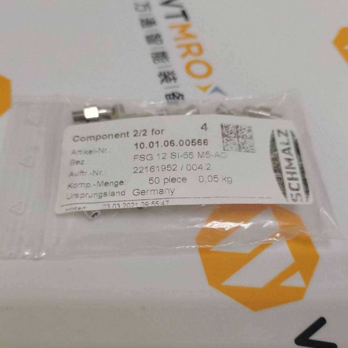 德国施迈茨SCHMALZ吸盘FSG-12-SI-55-M5-AG少量真空泵库存现货
