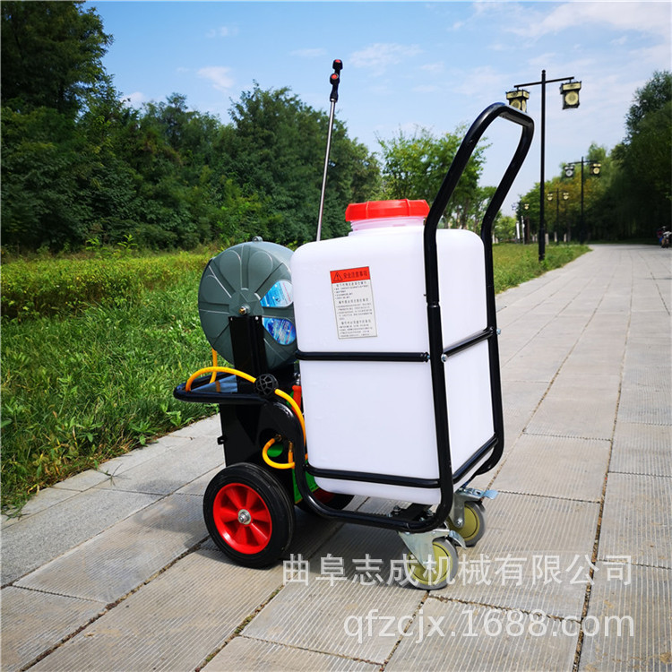 推车式电动打药机 苗圃花卉绿化喷洒机 60L自动收管打药机批发