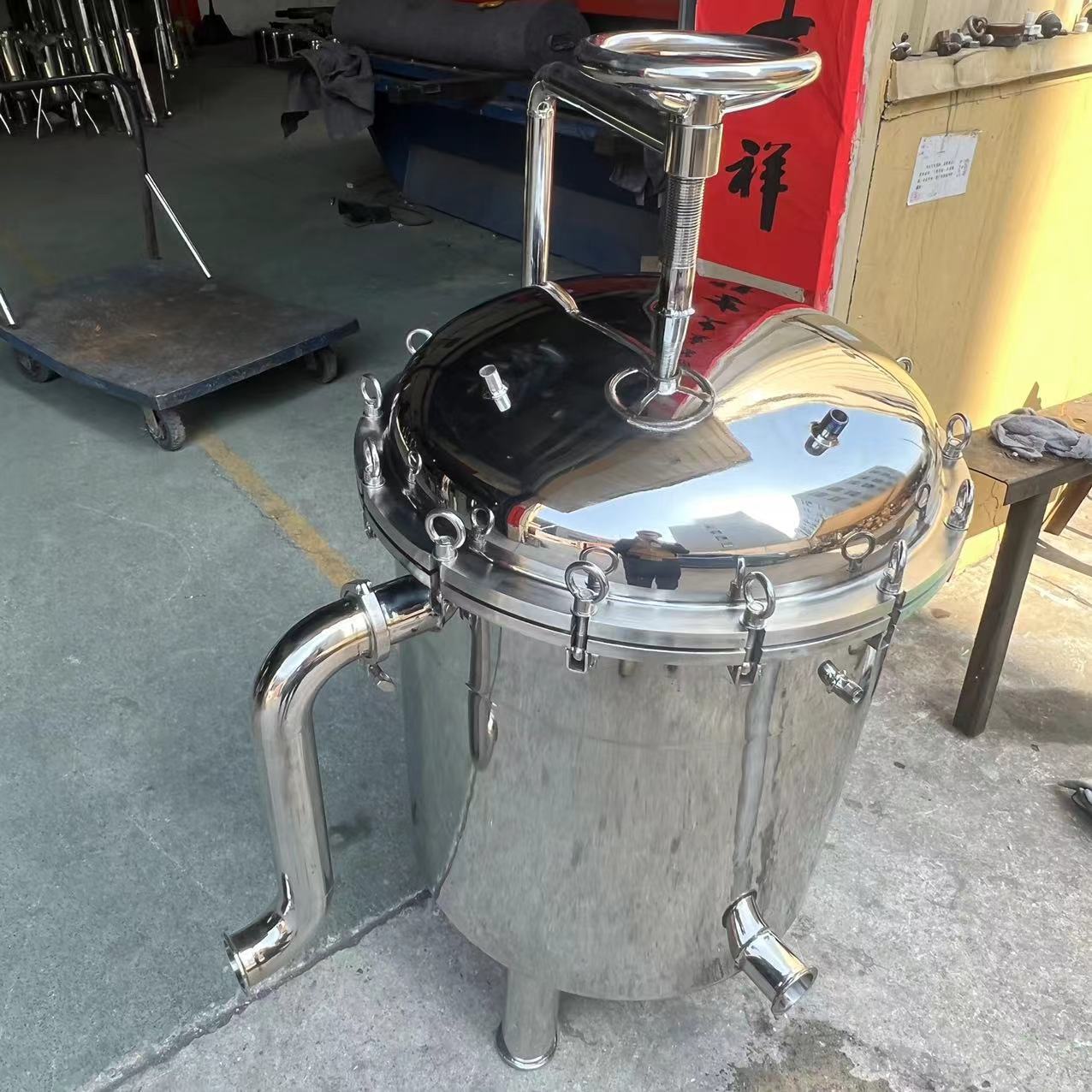 304不锈钢摇臂篮式过滤器易清洗