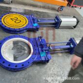 电动耐磨陶瓷刀闸阀 DN500 PZ973TC 凯司特 10C铸钢 梅花刀型阀门