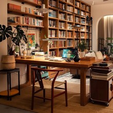 实木电脑桌客厅大长书桌阅读学习桌家用办公桌工作台去客厅化桌子