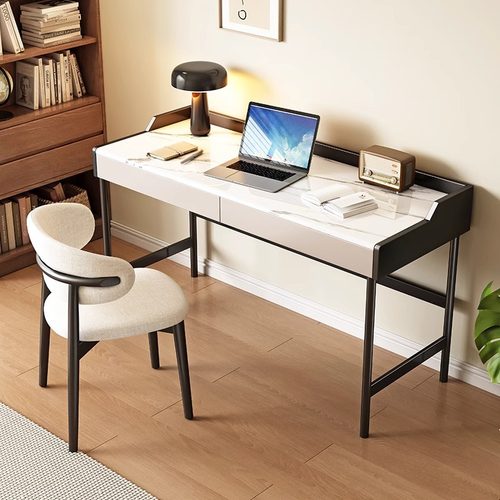 意式轻奢高端岩板书桌卧室家用现代简约办公写字长条桌台式电脑桌