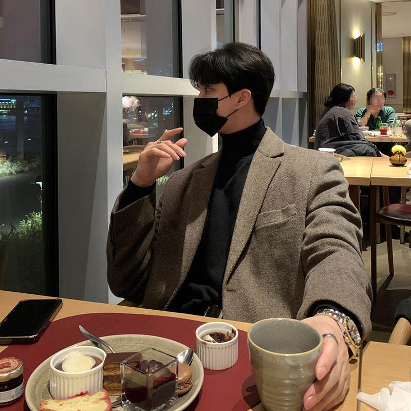 碧舍秋冬新时尚休韩版毛呢套西服韩国东大门韩流服饰4943款西闲装