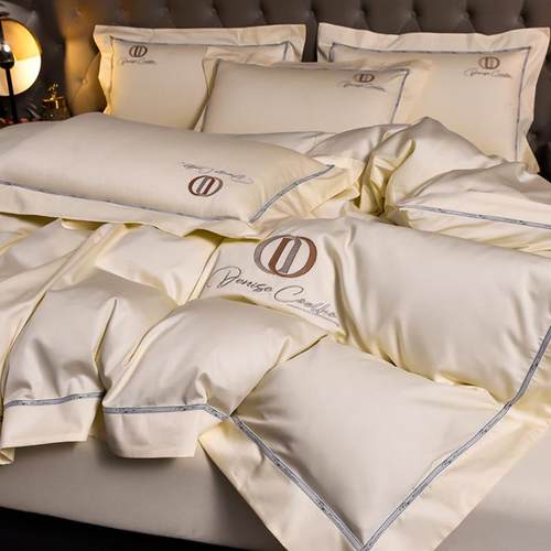 A高级感双股母婴级长绒棉床上四件套全棉100纯棉被套床单款高档品