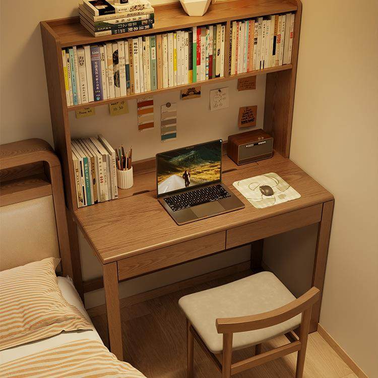 实木书桌书架一体桌子电脑桌卧室家用初中生学习桌台式办公桌,电子/电工,接线端子,淘宝优惠券,粉丝福利购,淘宝优惠卷