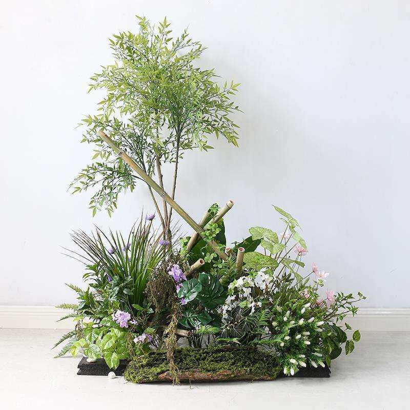 植物景观布置竹子绿植园景套装室内盆栽橱窗楼梯仿生态造景绿植