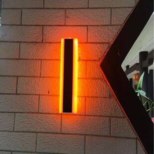 太阳能人体感应长条壁灯极简防水线条灯景区庭院别墅庭院灯双面发