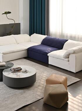 意式极简hal0沙发小户型客厅羽绒棉麻布艺沙发CLOUD云奶油色