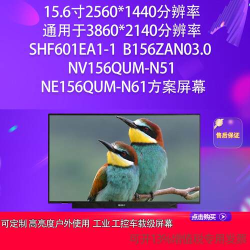 SHF601EA1-1B156ZAN03.0NV156QUM-N51NE156QUM-N61方案屏幕