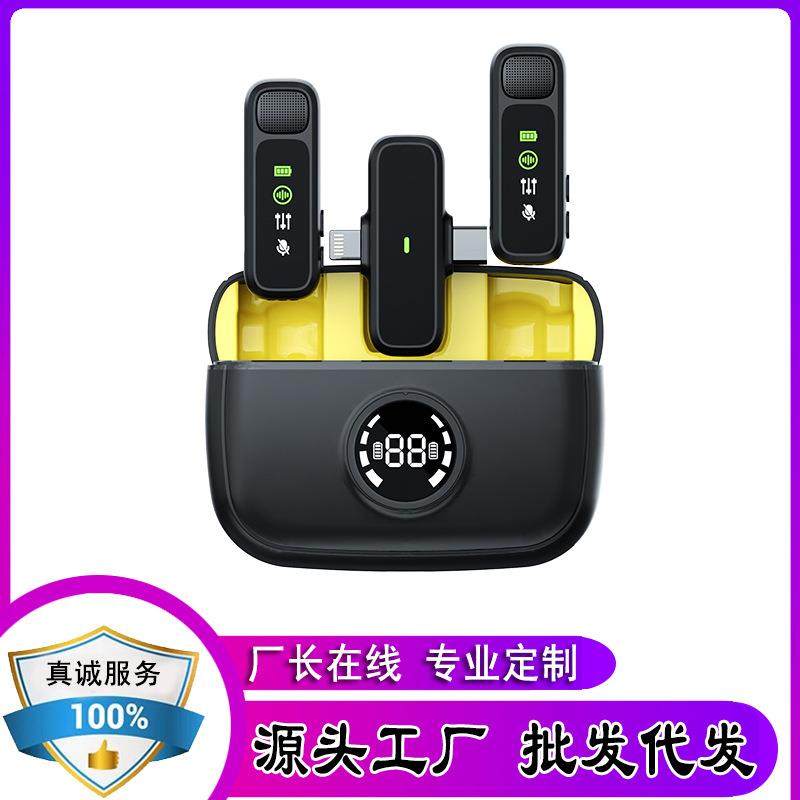 工厂无线领夹麦克风高清收音降噪混响网红直播户外便携式话筒
