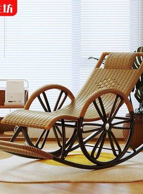 仿藤编摇椅成人午休阳台家用休闲可睡可躺夏季客厅老人用逍遥躺椅