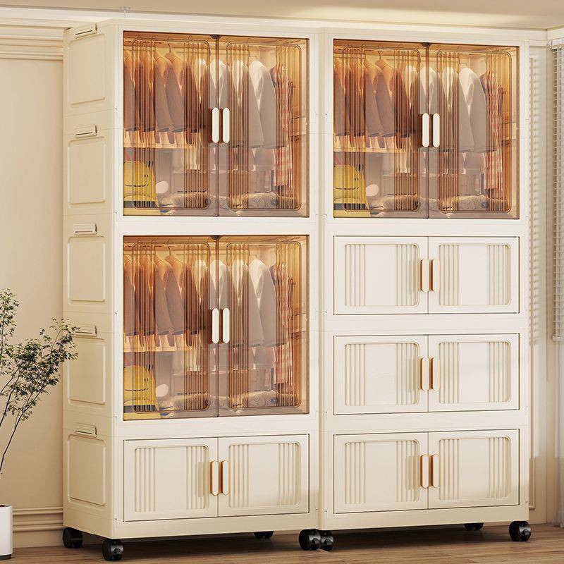 特大80CM多层家用收纳箱卧室儿童衣物衣柜免组装折叠式收纳置物架