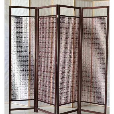 2023新款中式实木格子屏风隔断墙木格栅玄关客厅酒店折叠移动隔