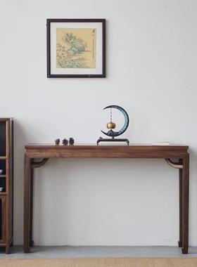 新中式玄关桌轻奢入户条案靠墙实木中堂胡桃木端景台供桌案几窄桌