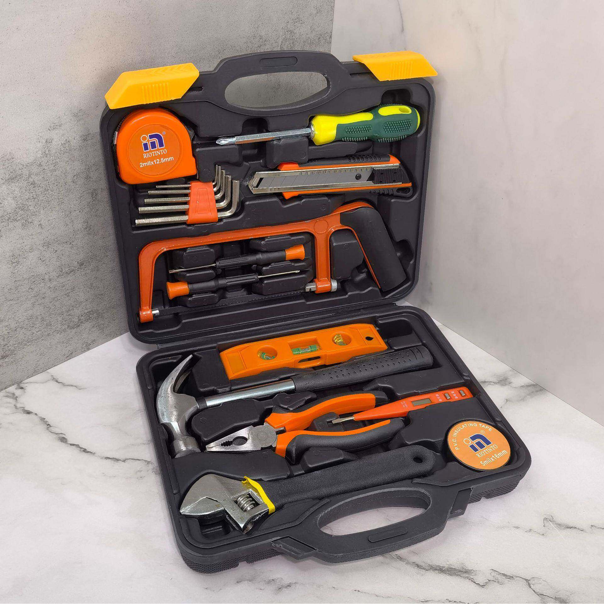 19件套不锈钢维修工具套装箱家用电器维修手动工具组合套装