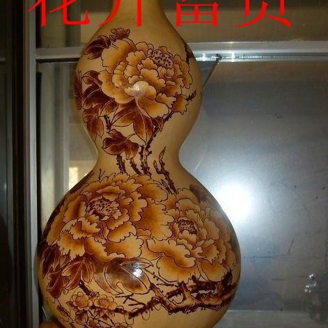 种植大葫芦烙画大葫牡丹花开富贵