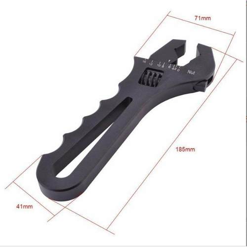 改装车可调节铝合金AN3-AN16油管扳手V型活动扳手改装车配件