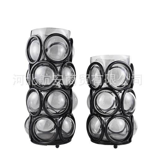 现代简约创意玻璃花器样板房售楼处家居茶几电视柜软装饰品工艺品