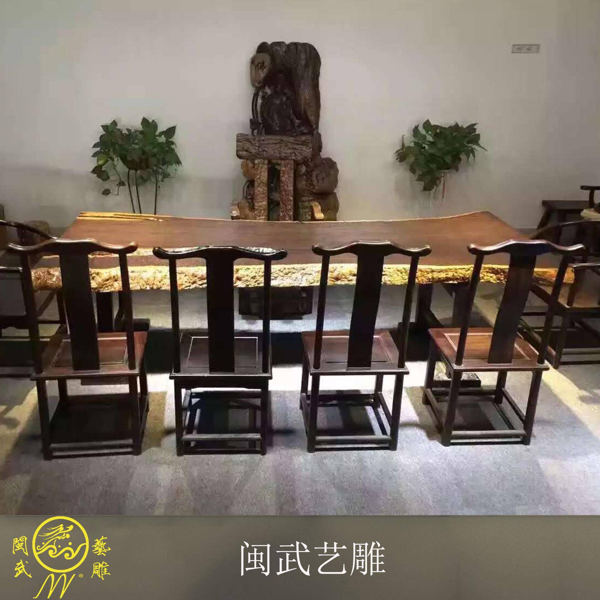 非洲花梨木黑檀大板黑檀实木大板茶桌书桌办公桌现货工厂