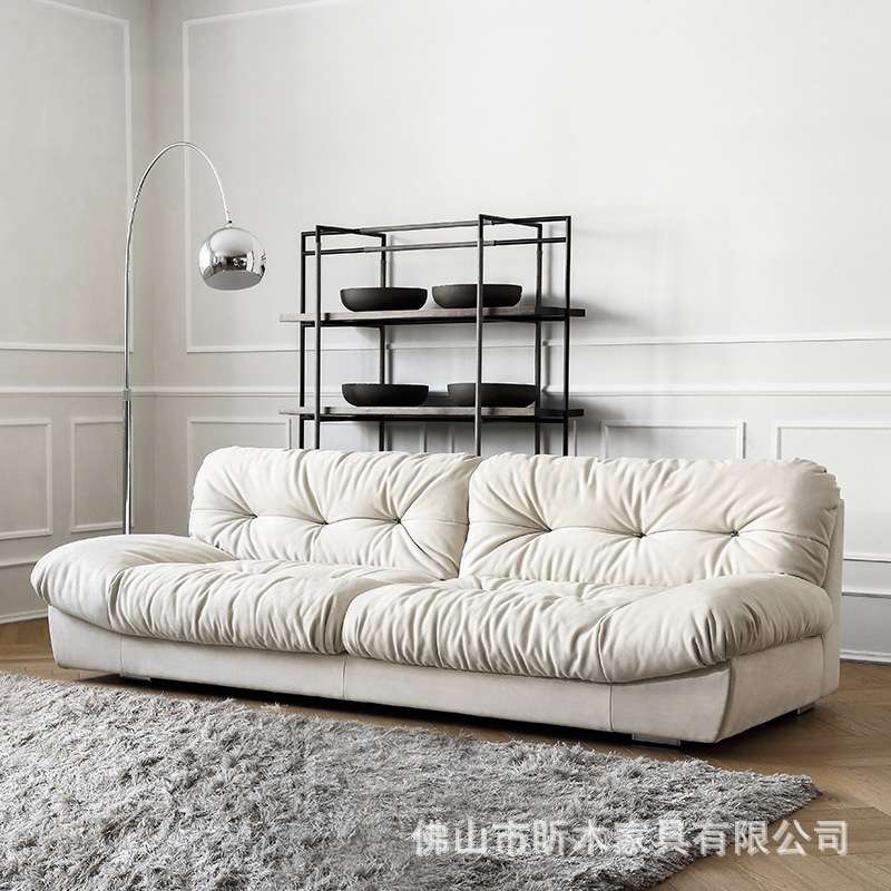 Baxter云朵沙发奶油风客厅设计师直排布艺复古milano沙发白色