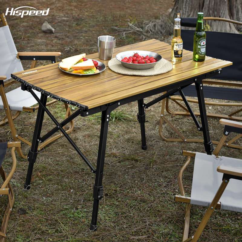 Hispeed旗速户外可伸缩折叠桌便携式车载露营野餐铝合金户外桌子