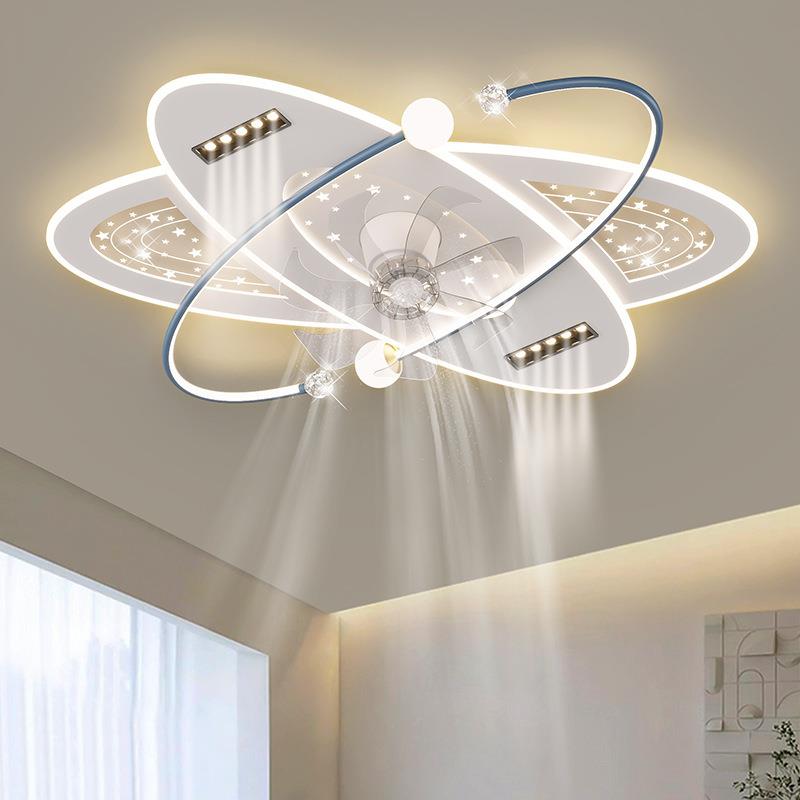 风扇灯客厅灯广东中山灯具2023简约现代可摇头电扇灯北欧客厅主灯