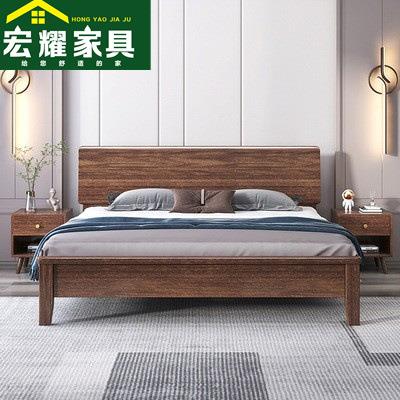 中式胡桃木全实木床1.8米双人床新中式1.5m卧室经济型