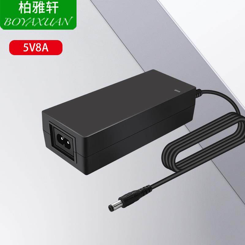 直销ULCE认证5V8A电源适配器桌面式LCD显示屏LED灯条适配器