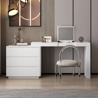 现代简约翻盖实木梳妆台卧室组合带镜飘窗意式化妆桌斗柜收纳一体