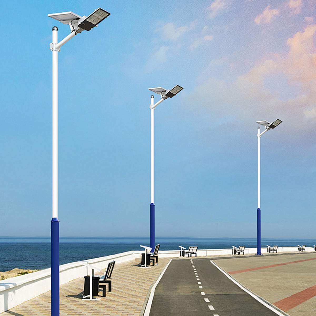 太阳能路灯 6米8米户外led灯新农村道路市政工程款一体化太阳能灯