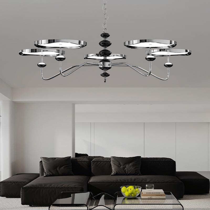 客厅吊灯星轨飞碟法式轻奢客厅吊灯全光谱新款高端大气大厅主灯