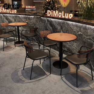 美式餐吧商用餐厅桌椅主题小酒馆餐饮卡座沙发复古清吧酒吧桌椅