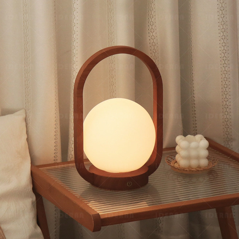 法式奶油中古复古台灯床头灯书房手提创意氛围充电卧室灯小夜灯