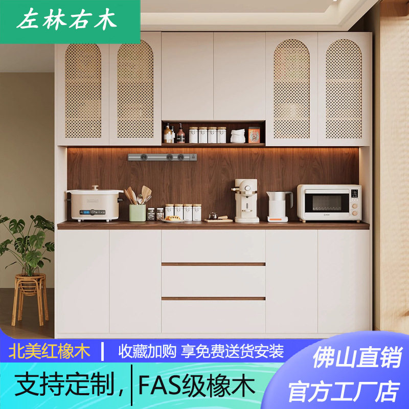 实木欧式靠墙一体储物柜
