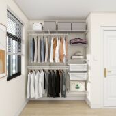 工厂批发1米7宽威能金属衣柜ding制环保衣帽间卧室0甲醛开放衣柜