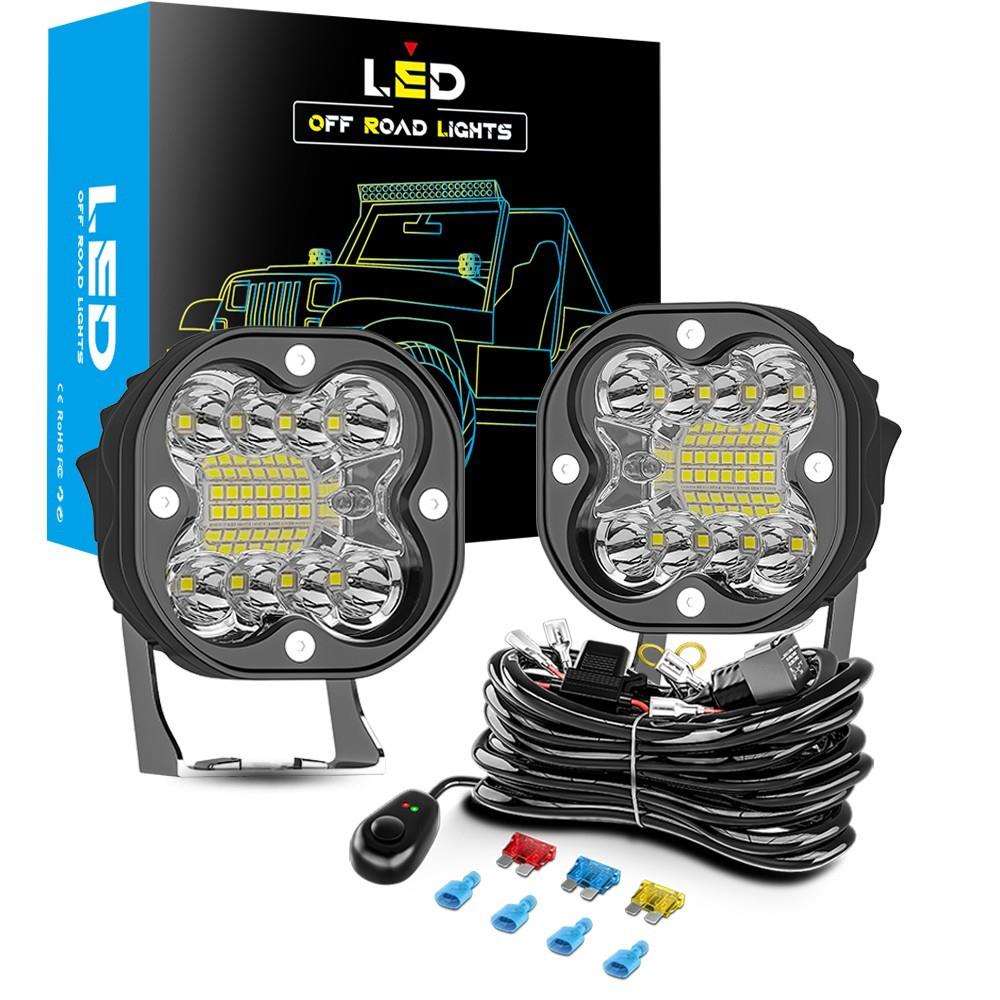 DXZ热销3英寸汽车LED工作灯带线束对装行驶灯吊舱灯越野车灯