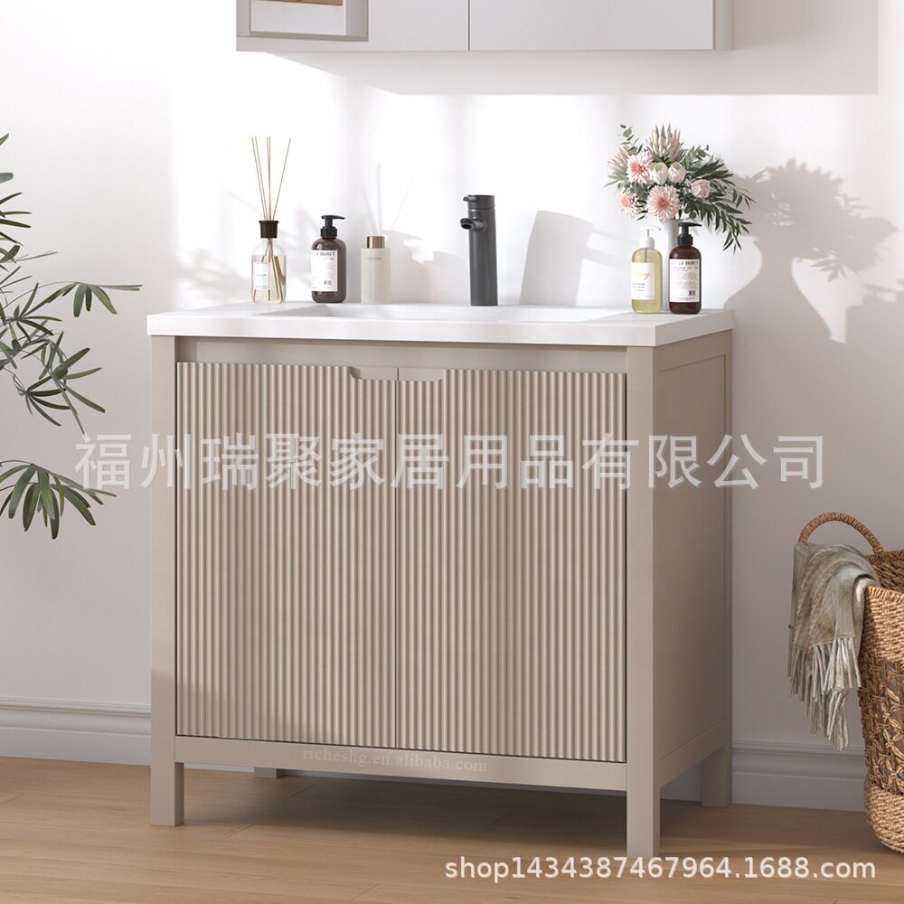 跨境实木浴室柜卫生间储物柜洗手洗漱洗手洗脸置物柜外贸梳妆台