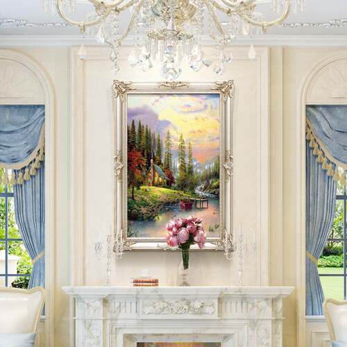欧式玄关挂画玄幻装饰画美式风景画走廊过道现代简欧餐厅油画