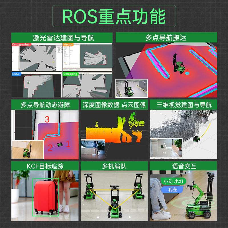 幻尔 ROS2机器人JetAuto Pro麦轮视觉AI大模型SLAM机械臂智能小车