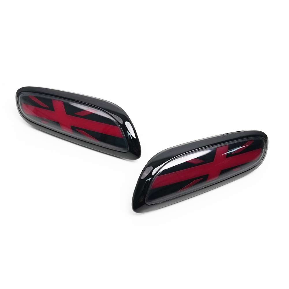 宝BM迷你min改装款米字旗流水转向叶子板灯示宽灯红黄双色转向灯