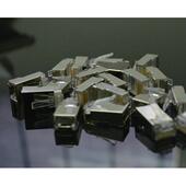 超五类网络工程金属壳屏蔽RJ45八芯8p8c8芯镀金铁壳水晶头1000包