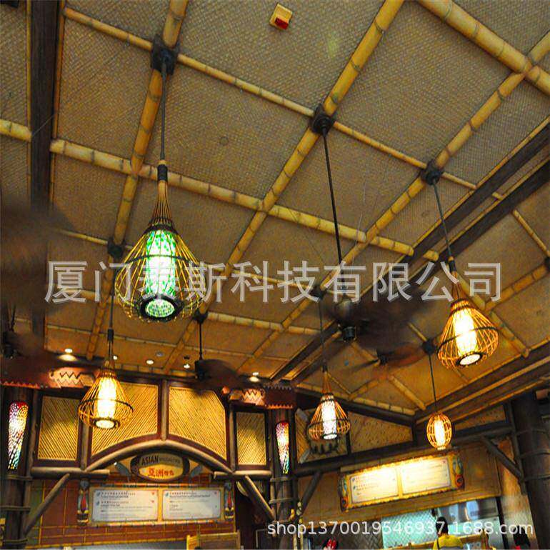 塑钢吊顶竹编席装饰休闲PVC塑料农家乐竹子竹编席自然