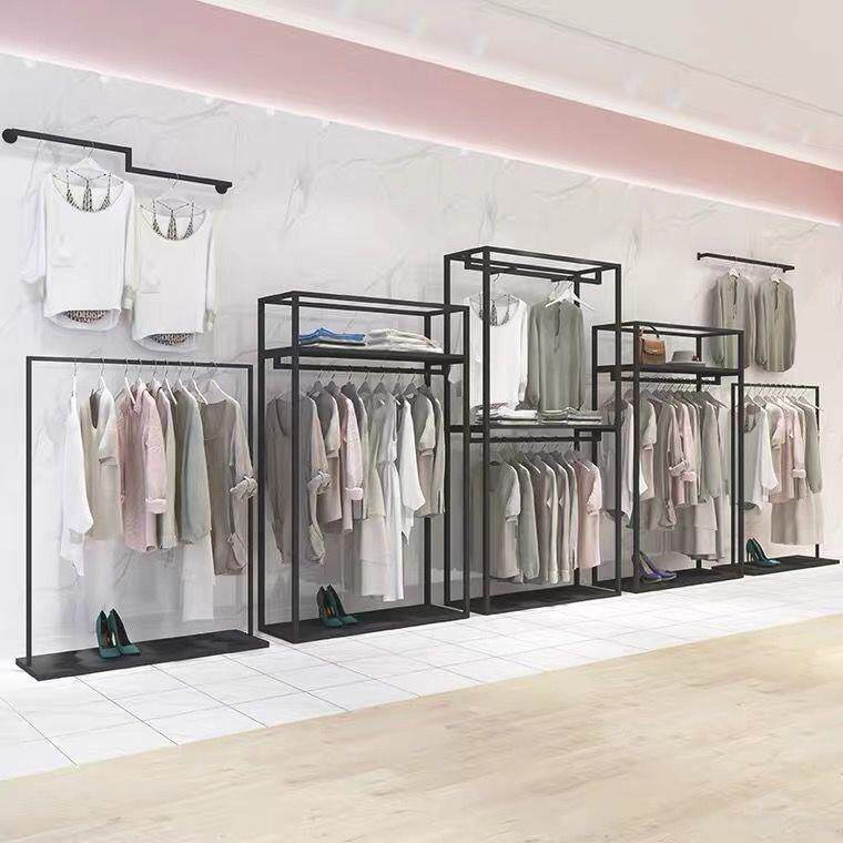 男装女装服装店展示柜现代简易风展示架层板加挂件陈列展示高柜