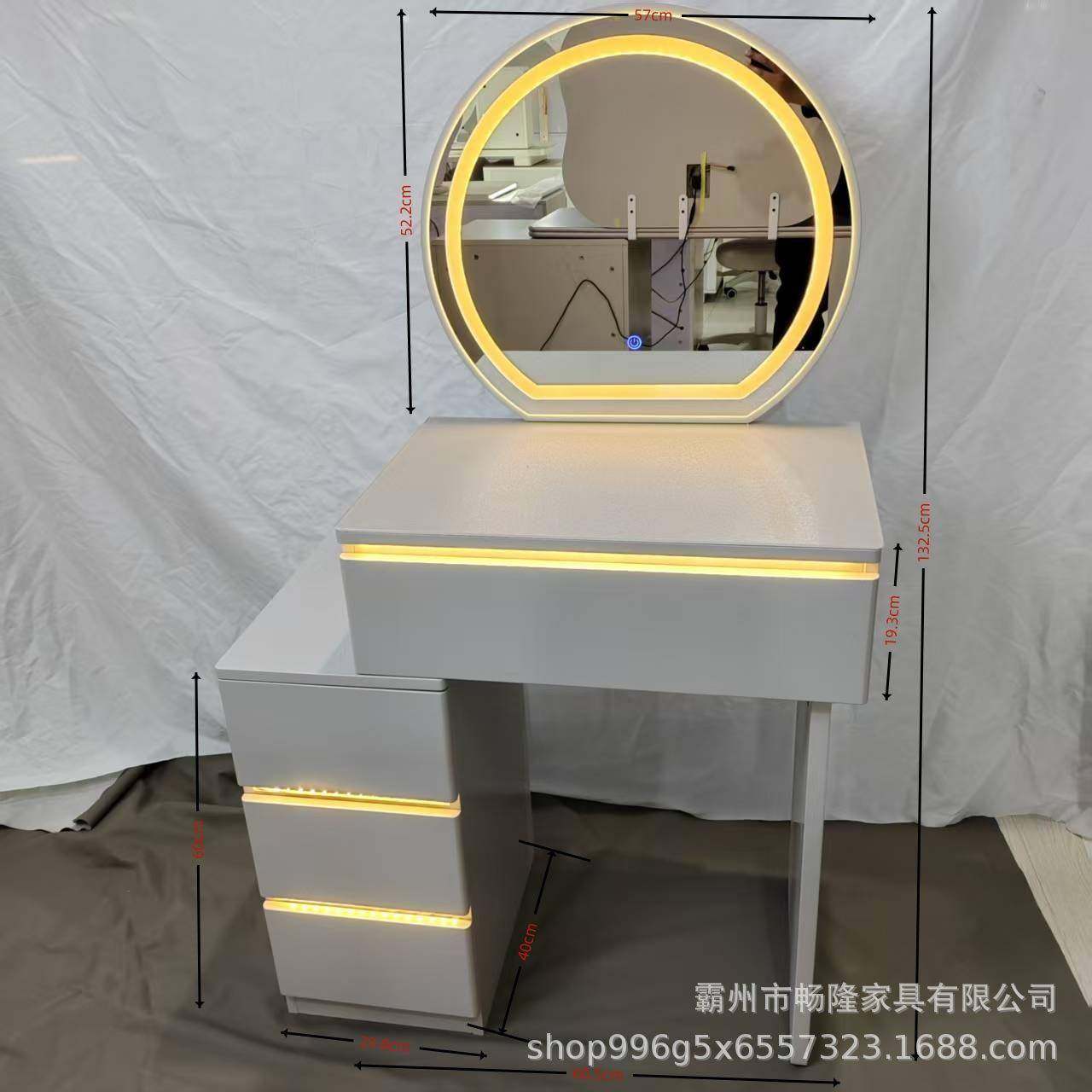 简约小型化妆桌卧室化妆台现货新款梳妆台60轻奢智能化妆台