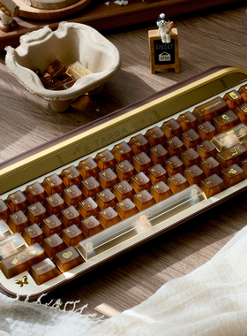 态珀咖啡馆雾透键帽大全套PC字符喷层原厂高度wooting磁轴键盘