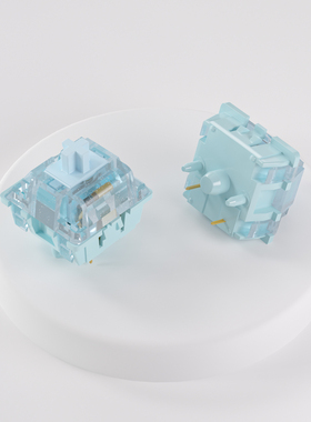 态珀蓝默静音轴客制化键轴蓝色闪粉机械键盘轴体五脚热插拔踏雪声