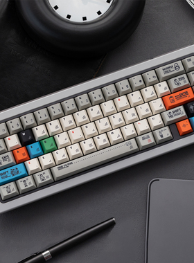 态珀朝九晚五机械键盘键帽复古灰PBT热升华客制化个性大全套原厂