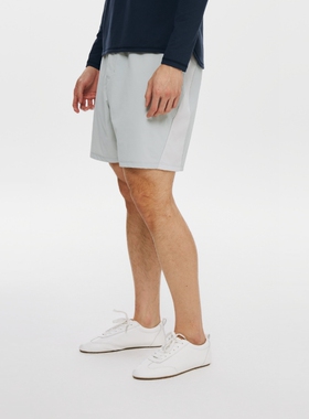 Oneup运动拼接弹力短裤男士夏季户外跑步网球健身透气黑灰色裤子