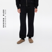 健身小个子女士束脚运动卫裤 Oneup 315g重磅加厚抓绒黑灰色长裤 男